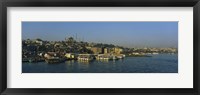 Framed Boats moored at a harbor, Istanbul, Turkey
