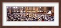 Framed Crowd praying in a mosque, Suleymanie Mosque, Istanbul, Turkey