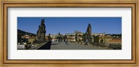 Framed People walking on a bridge, Charles Bridge, Prague, Czech Republic