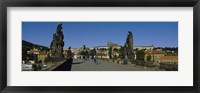 Framed People walking on a bridge, Charles Bridge, Prague, Czech Republic