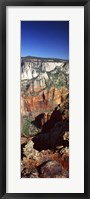 Framed End of road to Zion Narrows, Zion National Park, Utah, USA