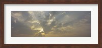 Framed Low angle view of sun shinning behind cloud, Luxembourg City, Luxembourg