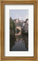 Framed Luxembourg, Luxembourg City, Alzette River Flowing through Grund District