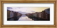 Framed Houses on both sides of a river, Trondheim, Sor-Trondelag, Norway