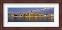 Framed Parliament building at the waterfront, Danube River, Budapest, Hungary