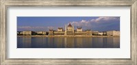 Framed Parliament building at the waterfront, Danube River, Budapest, Hungary