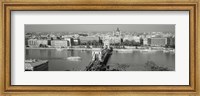 Framed Chain Bridge Over The Danube River, Budapest, Hungary