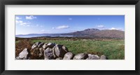 Framed UK, Ireland, Beara Peninsula, Rocks in front of Caha Mountains