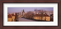 Framed View Of Houses Along The Charles Bridge, Prague, Czech Republic