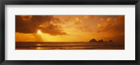 Framed Silhouette of rock formations in water, Northern California, California, USA