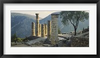 Framed High angle view of ruined columns, Temple Of Apollo, Delphi, Greece