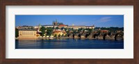 Framed Vitava River Charles Bridge Prague Czech Republic