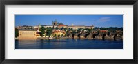 Framed Vitava River Charles Bridge Prague Czech Republic