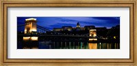 Framed Szechenyi Bridge Royal Palace Budapest Hungary