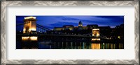 Framed Szechenyi Bridge Royal Palace Budapest Hungary