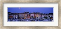 Framed Buildings, Evening, Moonrise, Rovinj, Croatia