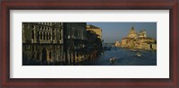 Framed High angle view of boats in a canal, Santa Maria Della Salute, Grand Canal, Venice, Italy