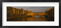 Framed Bridge Across Arno River, Florence, Tuscany, Italy