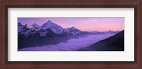 Framed Switzerland, Swiss Alps, Aerial view of clouds over mountains