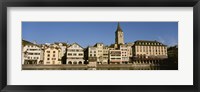 Framed Switzerland, Zurich, Buildings at the waterfront