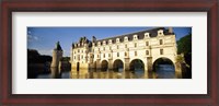 Framed Reflection of a castle in water, Chateau De Chenonceaux, Chenonceaux, Loire Valley, France