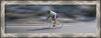 Framed Bike racer participating in a bicycle race, Sitges, Barcelona, Catalonia, Spain