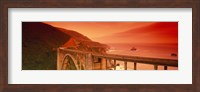 Framed High angle view of an arch bridge, Bixby Bridge, Big Sur, California, USA