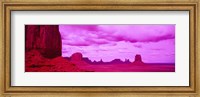 Framed Rock Formations with Purple Clouds, Monument Valley, Arizona, USA
