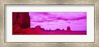Framed Rock Formations with Purple Clouds, Monument Valley, Arizona, USA