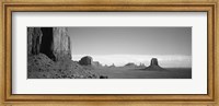 Framed Rock Formations, Monument Valley, Arizona, USA (black & white)