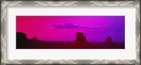 Framed Rock Formations with Pink Sky, Monument Valley, Arizona, USA