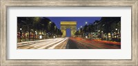 Framed View Of Traffic On An Urban Street, Champs Elysees, Arc De Triomphe, Paris, France