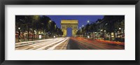 Framed View Of Traffic On An Urban Street, Champs Elysees, Arc De Triomphe, Paris, France