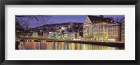 Framed Switzerland, Zurich, River Limmat, view of buildings along a river