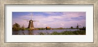 Framed Windmills at Dusk