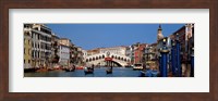 Framed Bridge across a canal, Rialto Bridge, Grand Canal, Venice, Veneto, Italy