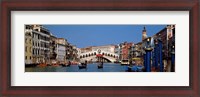 Framed Bridge across a canal, Rialto Bridge, Grand Canal, Venice, Veneto, Italy
