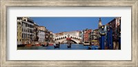 Framed Bridge across a canal, Rialto Bridge, Grand Canal, Venice, Veneto, Italy