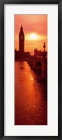 Framed Big Ben at dusk, London England