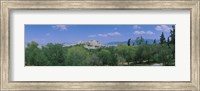 Framed Ruined buildings on a hilltop, Acropolis, Athens, Greece