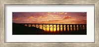 Framed Silhouette of a railway bridge, Pudding Creek Bridge, Fort Bragg, California, USA