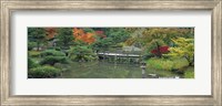 Framed Plank Bridge, The Japanese Garden, Seattle, Washington State, USA