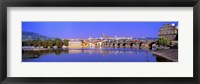 Framed Birght Purple Sky Over Charles Bridge, Prague, Czech Republic