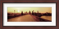 Framed Charles Bridge, Prague, Czech Republic, Sepia View