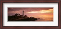 Framed Portland Head Lighthouse, Cape Elizabeth, Maine, USA