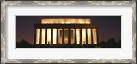 Framed Lincoln Memoria Lit Up at Night