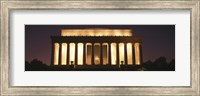 Framed Lincoln Memoria Lit Up at Night