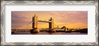 Framed Tower Bridge London England with Orange Sky