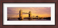 Framed Tower Bridge London England with Orange Sky