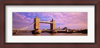 Framed Tower Bridge London England with Purple Sky